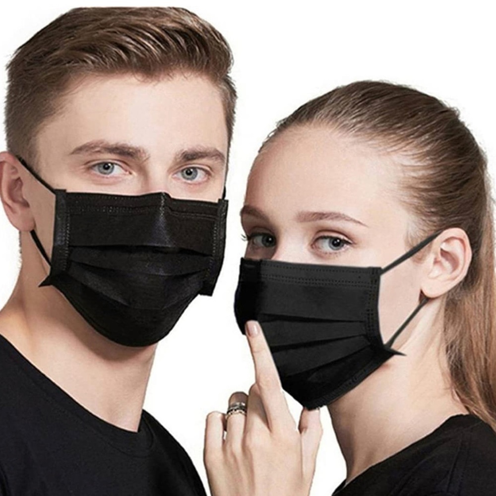 UNISEX 100pcs Disposable Masks Breathable 3 Layer Masks for Adult Men & Women